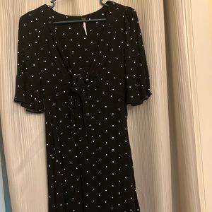 Black polka dot Free People dress